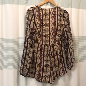 Patterned Long-Sleeve Romper